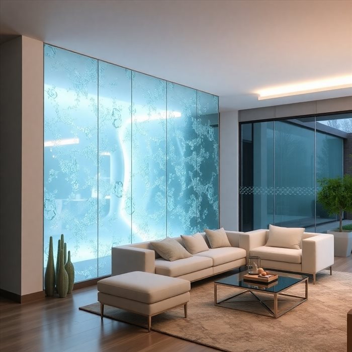 Mur de verre dans la maison