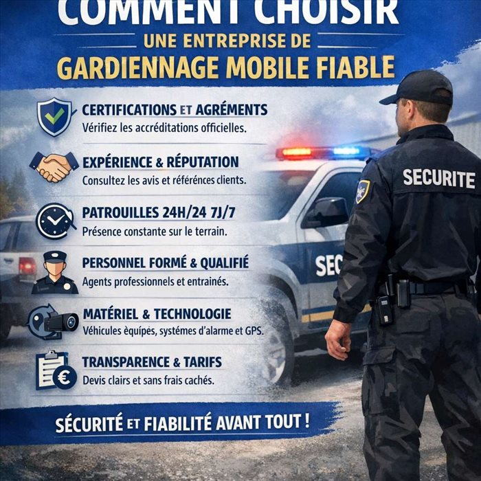 Comment choisir une entreprise de gardiennage mobile fiable ?
