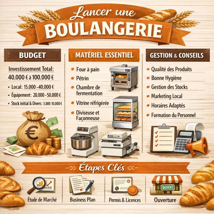 Lancer une boulangerie : budget, matériel et gestion